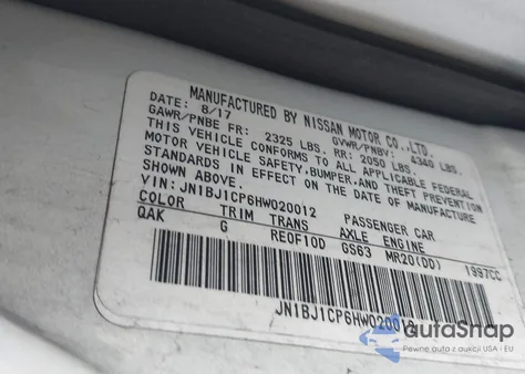 2017 Nissan Rogue Sport S from USA, damaged, VIN JN1BJ1CP6HW020012